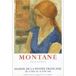 MONTANÉ Roger - Lithographie "Exposition Maison de la pensée Française, Paris" 75x48cm - 1961