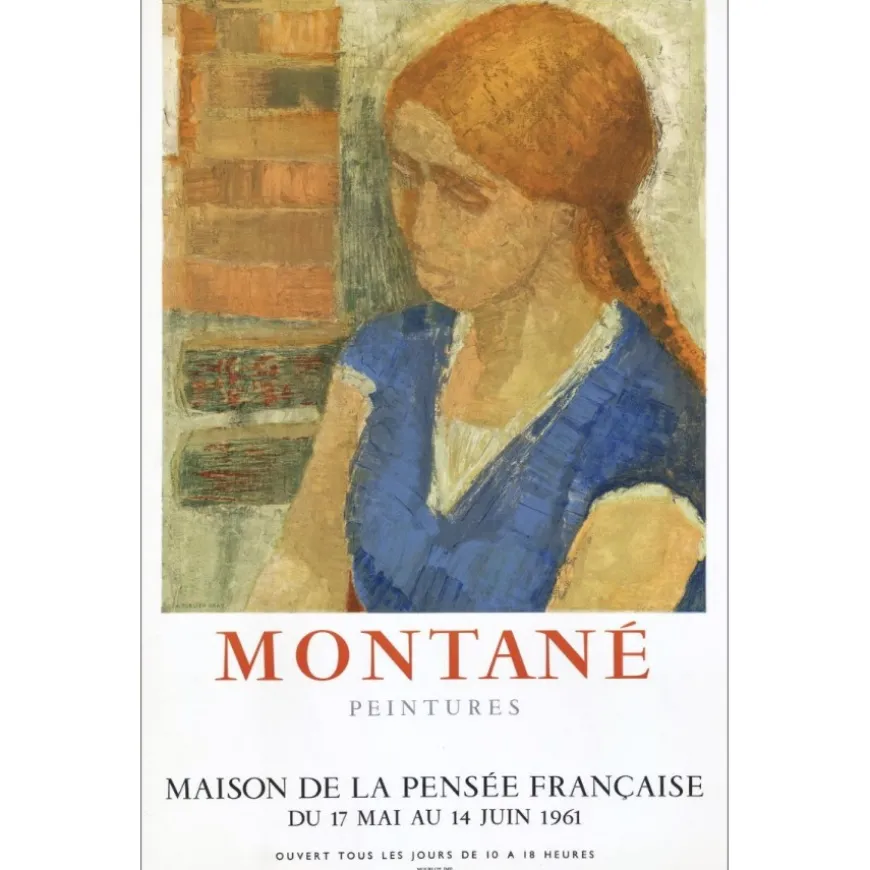 MONTANÉ Roger - Lithographie "Exposition Maison de la pensée Française, Paris" 75x48cm - 1961