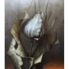 MONVOISIN Bruno - Huile sur toile "La tipule de la tulipe volubile" 46x38cm (8F)