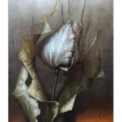 MONVOISIN Bruno - Huile sur toile "La tipule de la tulipe volubile" 46x38cm (8F)