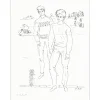MORETTI Lucien Philippe - Lithographie "Les garçons" 32x25cm