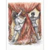 MORETTI Lucien Philippe - Lithographie originale "Le spectacle" 54x38cm - 1975