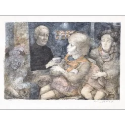 MORETTI Lucien Philippe - Lithographie originale "Le curé" 54x76cm - 1975