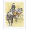 MORETTI Lucien Philippe - Lithographie originale "Promenade en calèche" 54x38cm - 1975