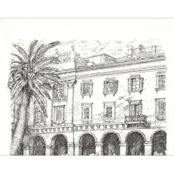 MORETTI Lucien Philippe - Lithographie originale "Enfants à Nice" 54x38cm - 1975