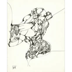 MORETTI Raymond - Dessin original à l'encre "Composition GD03" 65x50cm
