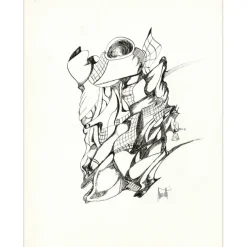MORETTI Raymond - Dessin original à l'encre "Composition GD06" 65x50cm