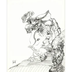MORETTI Raymond - Dessin original à l'encre "Composition GD07" 65x50cm