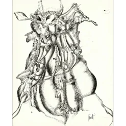 MORETTI Raymond - Dessin original à l'encre "Composition GD09" 65x50cm