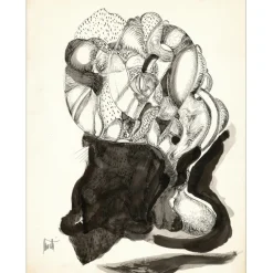 MORETTI Raymond - Dessin original à l'encre "Composition GD10" 65x50cm