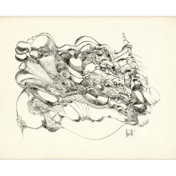 MORETTI Raymond - Dessin original à l'encre "Composition GD16" 50x65cm