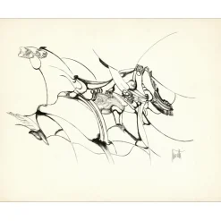 MORETTI Raymond - Dessin original à l'encre "Composition GD17" 50x65cm