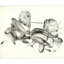 MORETTI Raymond - Dessin original à l'encre "Composition GD18" 50x65cm