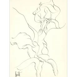 MORETTI Raymond - Dessin original à l'encre "Composition PT04" 42x30cm