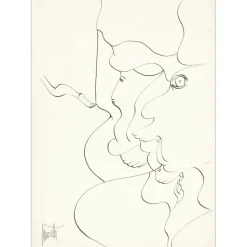 MORETTI Raymond - Dessin original à l'encre "Composition PT08" 42x30cm