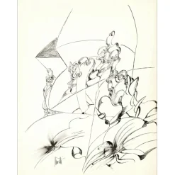 MORETTI Raymond - Dessin original à l'encre "Composition GD02" 65x50cm