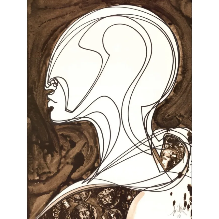 MORETTI Raymond - Lithographie originale "Composition 03" 52x38cm - 1982
