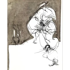 MORETTI Raymond - Lithographie originale "La rue Saint Denis 17"  65x50cm - 1974
