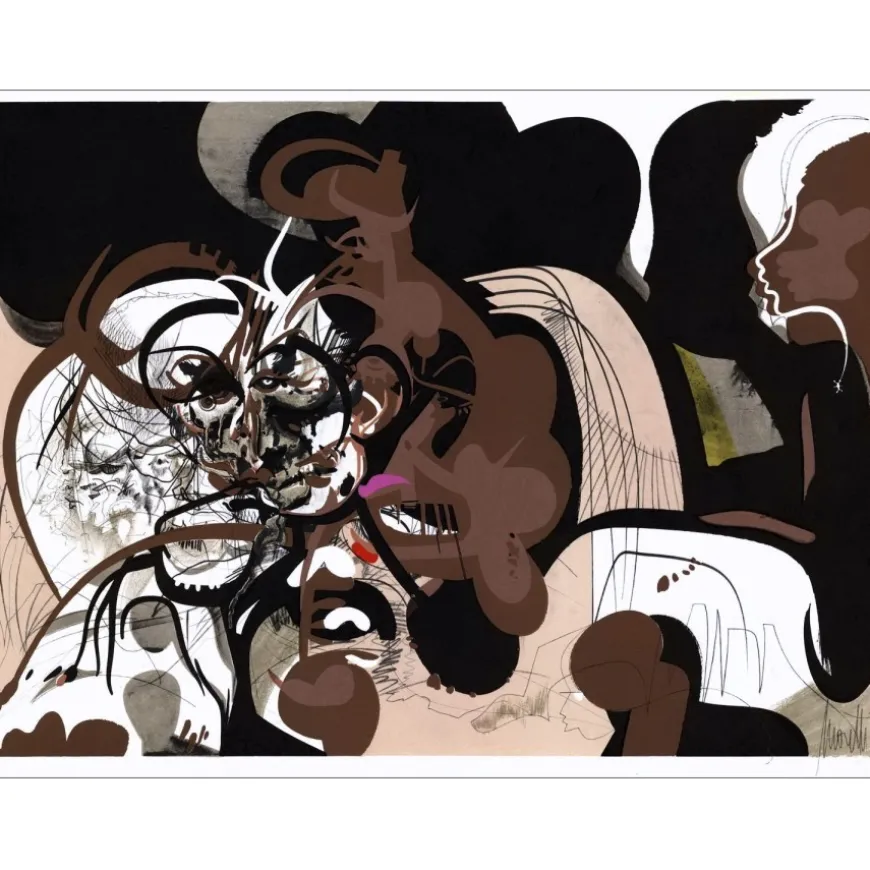 MORETTI Raymond - Lithographie originale "La rue Saint Denis 11" 50x65cm - 1974