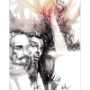 MORETTI Raymond - Lithographie originale "L'Homme de la Mancha 03"  43x32cm - 1985
