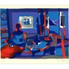 MOULY Marcel - Lithographie originale "Le salon" 16x20cm