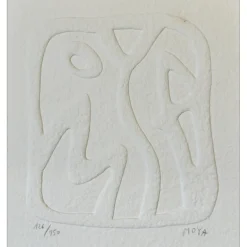 MOYA Patrick - Gaufrage original "Composition" 30x27cm - 2011