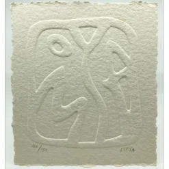 MOYA Patrick - Gaufrage original "Composition" 30x27cm - 2011