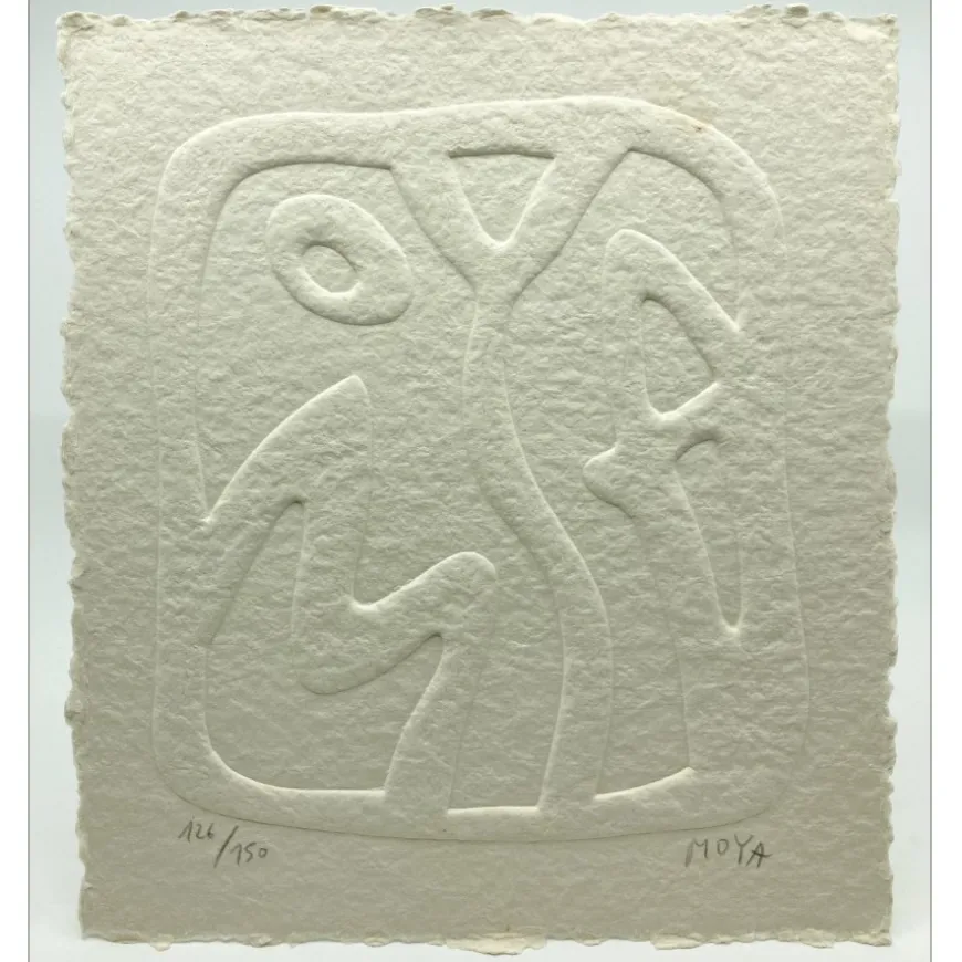 MOYA Patrick - Gaufrage original "Composition" 30x27cm - 2011