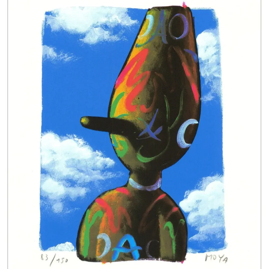 MOYA Patrick - Sérigraphie Rehaussée "Un artiste est nez" 30x27cm - 2011