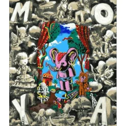 MOYA Patrick - Sérigraphie originale "Moya World" 72x60cm