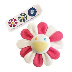 MURAKAMI Takashi - Porte-clés en peluche Motif fleur 7,6 cm - Rose et blanc - 2022