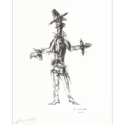 NAKACHE Armand - Lithographie "Cow-boy" 32x25cm