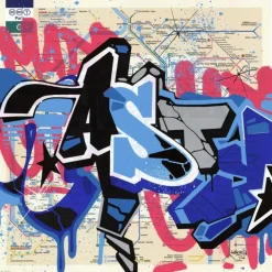 NASTY - Sérigraphie originale "Grand Plan de Metro, Paris" 65x65cm - 2016