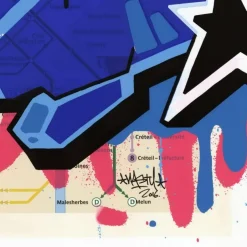 NASTY - Sérigraphie originale "Grand Plan de Metro, Paris" 65x65cm - 2016