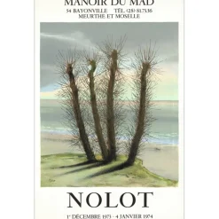 NOLOT Pierre - Lithographie originale "Exposition, Manoir du Mad" - 77x51cm - 1974
