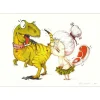 OH MAMIE! - Sérigraphie originale "Dino Lovers" 35x50cm