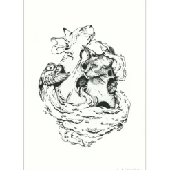 OH MAMIE! - Sérigraphie originale "Minous" 50x35cm