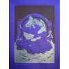 OH MAMIE! - Sérigraphie originale "Astro Bleu" 70x50cm