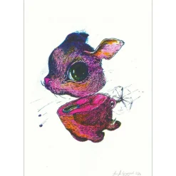 OH MAMIE! - Sérigraphie originale "Lapin vache" 35x24cm