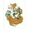 OH MAMIE! - Sérigraphie originale "Minous cuivre" 45x32cm