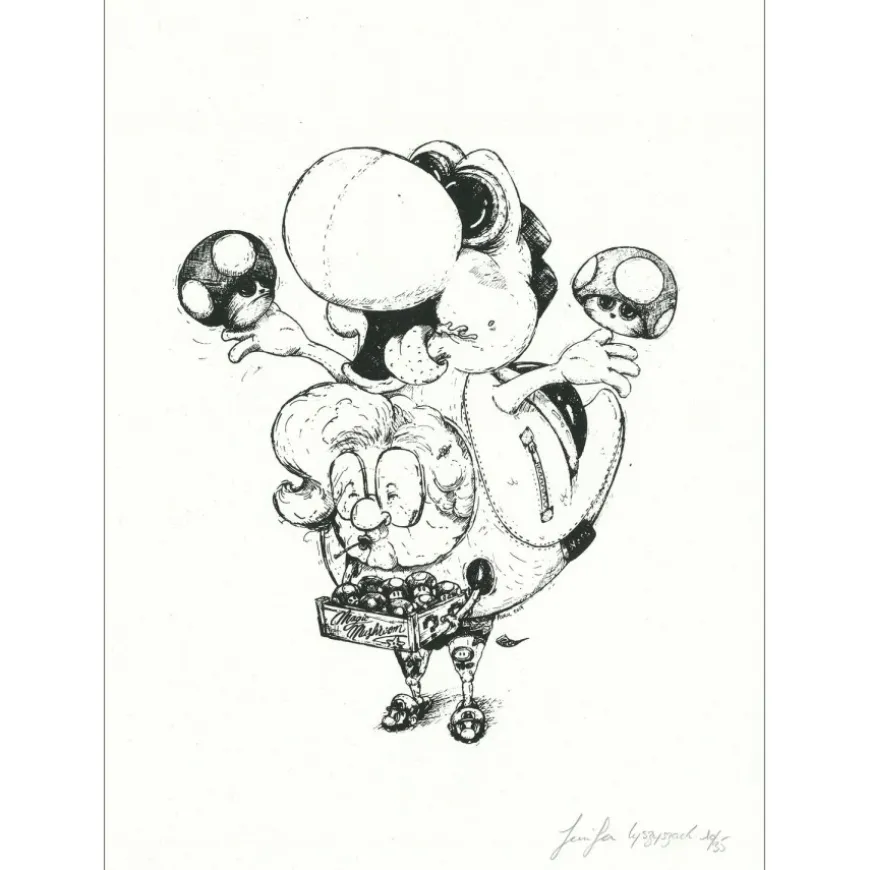 OH MAMIE! - Sérigraphie originale "Mamie Yoshi" 35x25cm