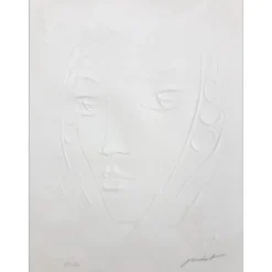 OUDOT Roland - Empreinte originale "Portrait de Femme " 40x30cm - 1988