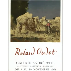 OUDOT Roland - Lithographie "Exposition Galerie André WEIL, Paris" 72x52cm - 1964