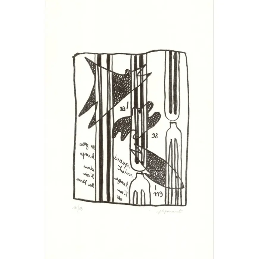 PARANT Jean-Luc - Lithographie originale "Quand les yeux voient..." 55x35cm - 2013
