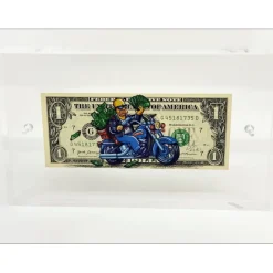 PAZBLANDINA - Dessin original sur Dollar $ "Homer Simpson" 6,6x15,6cm - 2025