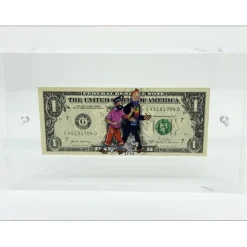 PAZBLANDINA - Dessin original sur Dollar $ "Tintin & Capitaine Haddock - 3" 6,6x15,6cm - 2025
