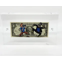 PAZBLANDINA - Dessin original sur Dollar $ "Tintin et Capitaine Haddock" 6,6x15,6cm - 2025