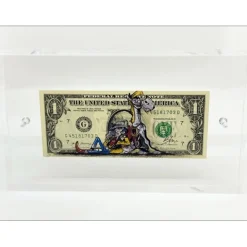 PAZBLANDINA - Dessin original sur Dollar $ "Lucky Luke et Jolly Jumper" 6,6x15,6cm - 2025
