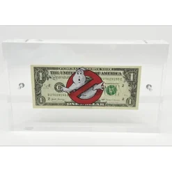 PAZBLANDINA - Dessin original sur Dollar $ "Ghostbuster" 6,6x15,6cm - 2022