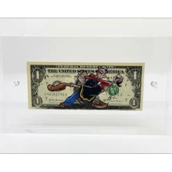 PAZBLANDINA - Dessin original sur Dollar $ "Popeye & Olive" 6,6x15,6cm - 2025